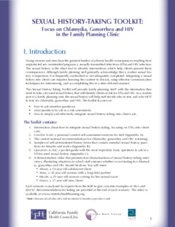 SEXUAL HISTORY-TAKING TOOLKIT: Focu...