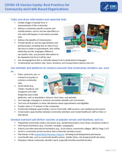 Vaccine Equity: Best Practices For ...