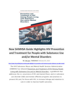 SAMHSA: Guide highlights HIV Preven...