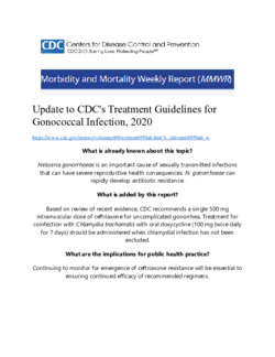 CDCs Treatment Guidelines for Gonoc...