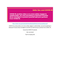 Safer Sex and Covid-19