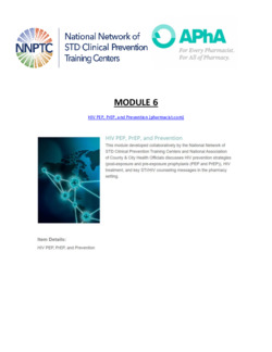 Module 6: Pharmacist HIV PEP, PrEP ...