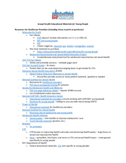 Sexual Health Educational Materials...