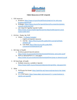 Spanish Language Patient Resources ...